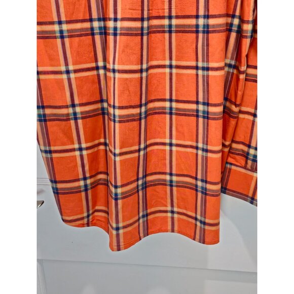 Haggar Forever New Mens L/G Orange Plaid Button-Up Shirt  Fade-Resistant Wrinkle - Picture 13 of 13